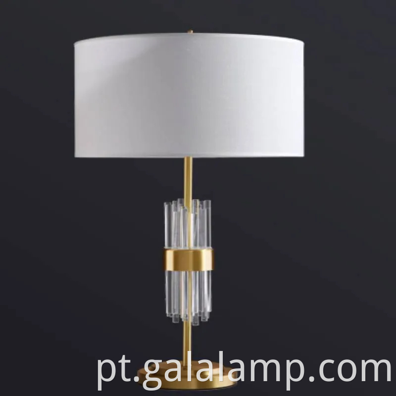 Lâmpada de mesa de aço de cristal liderada contemporânea para quartos modernos